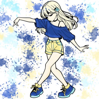 realistic girl danceing