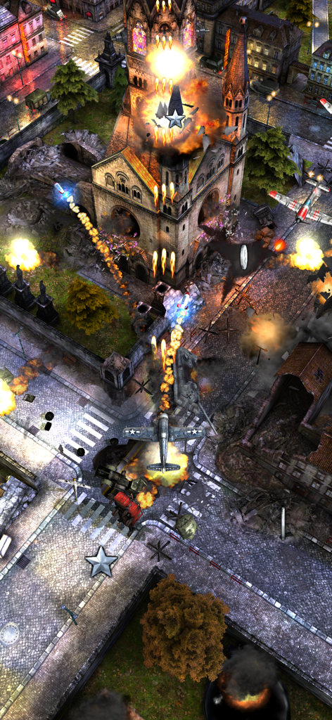 AirAttack 2 - Action packed top down view of a plane attacking targets in AirAttack 2