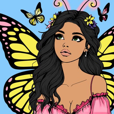 butterfly fairy realistic girl