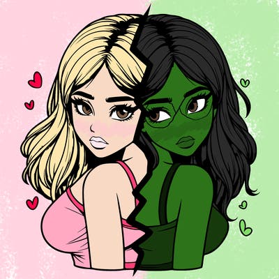 realistic girl split