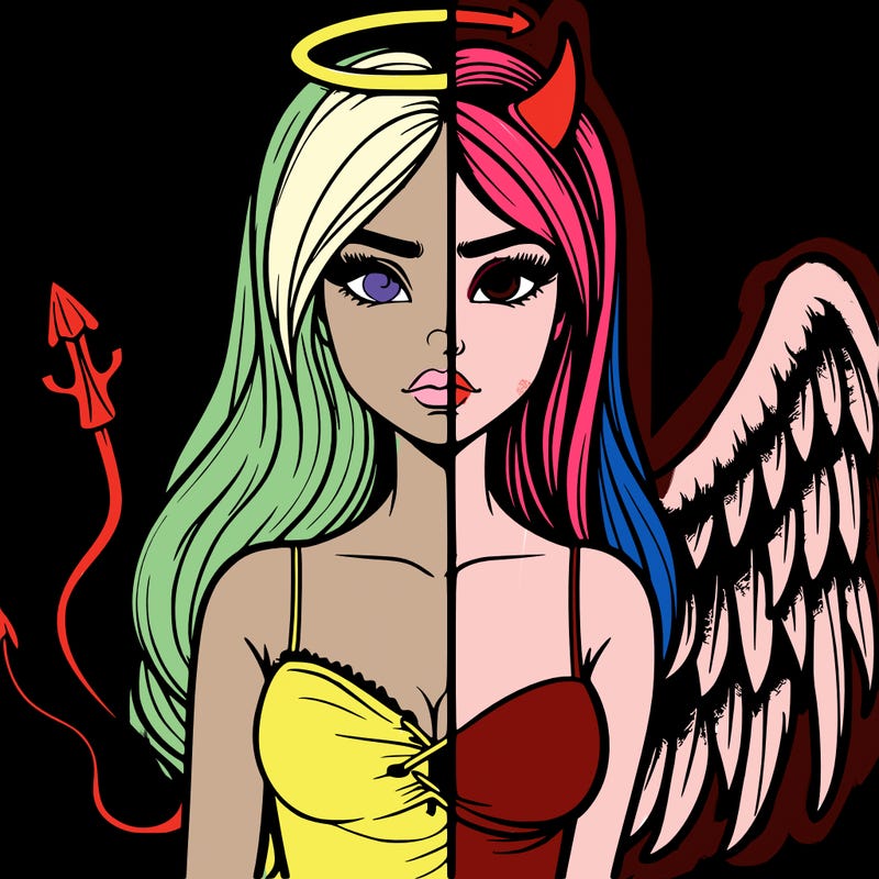 devil vs angel realistic girl