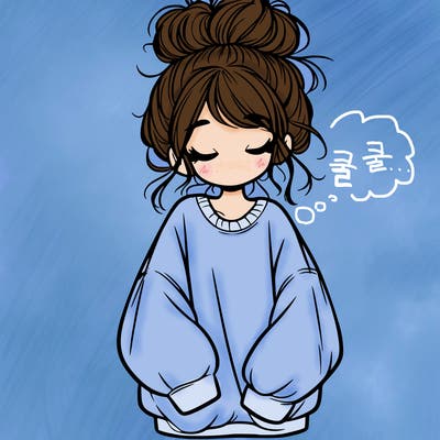 girl with baggy sweatshirt and messy bun