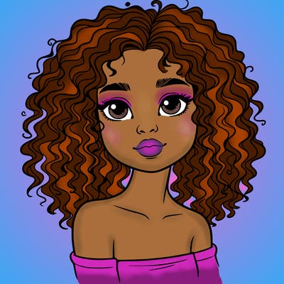 realistic girl with curly hair