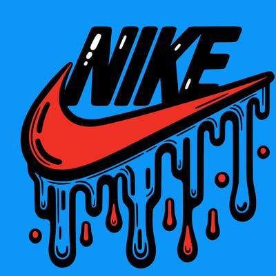 dripping nike logo