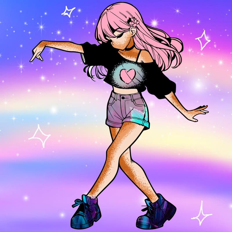 realistic girl danceing