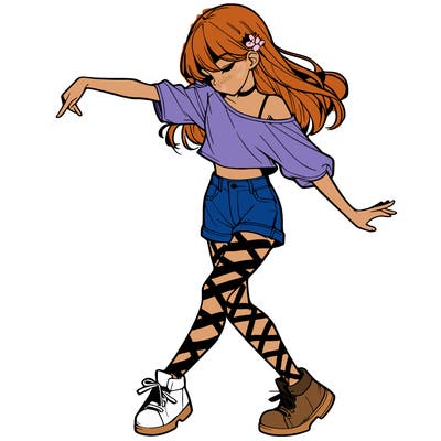 realistic girl danceing