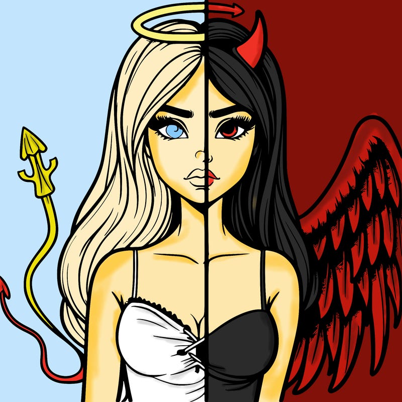 devil vs angel realistic girl