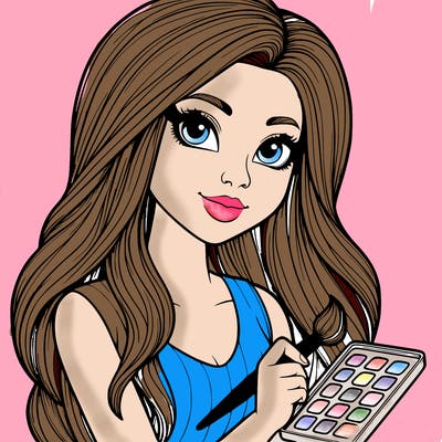 realistic girl with a paintbrush