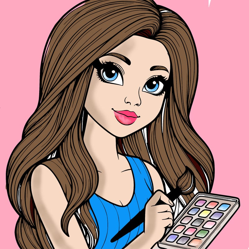 realistic girl with a paintbrush