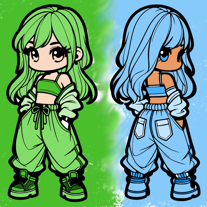 girl in crop top and baggy pants