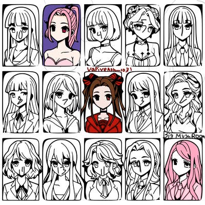 girls that look diffrent anime