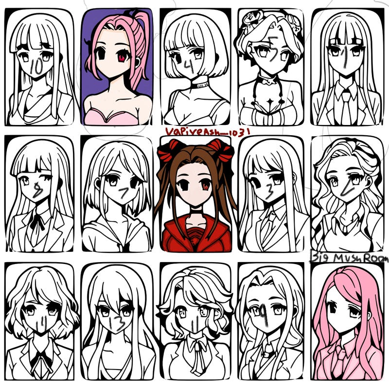 girls that look diffrent anime