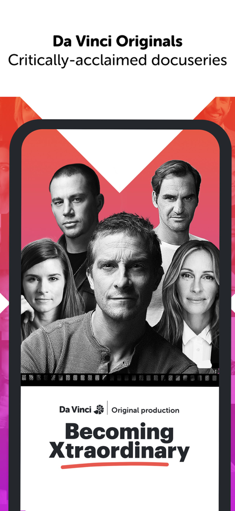Écran promotionnel de la série documentaire Da Vinci Originals Becoming Xtraordinary