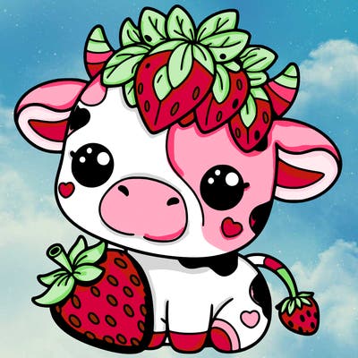 cute strawberry cow