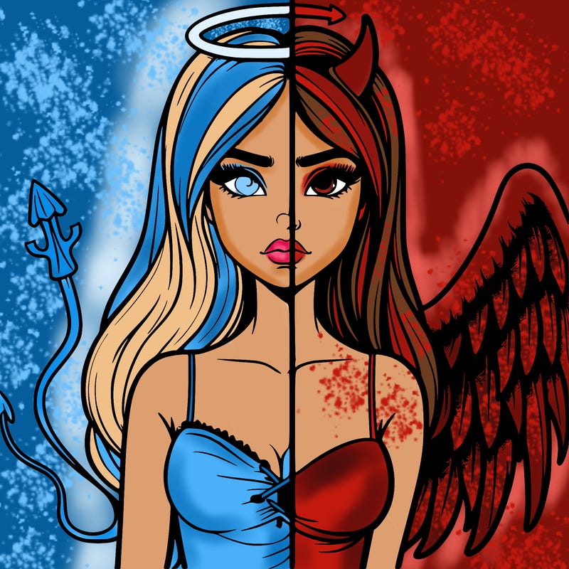 devil vs angel realistic girl