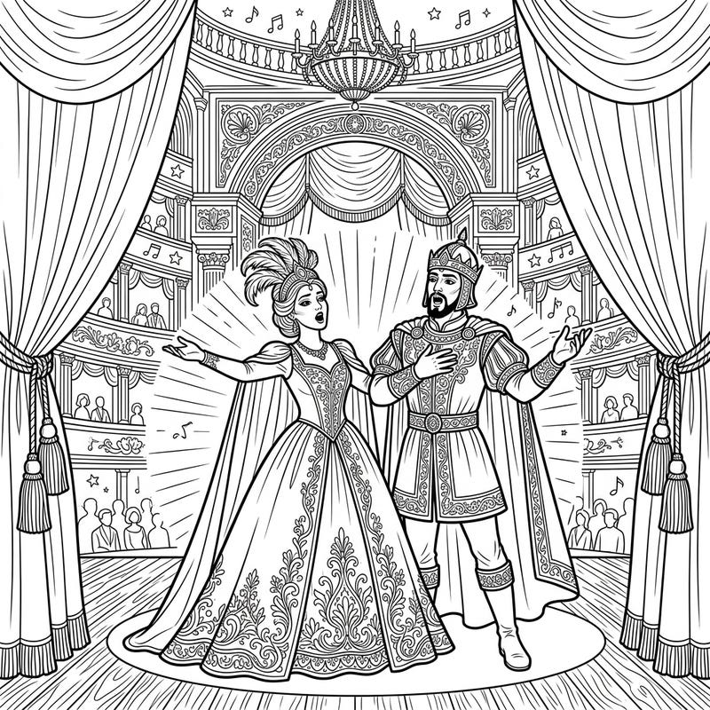 12 Opera Singers Coloring Pages - Free & Printable Sheets — Color Pop