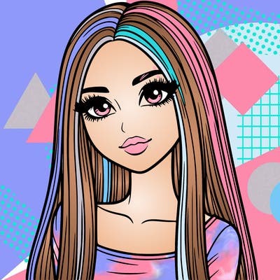 realistic girl with straight and long hair