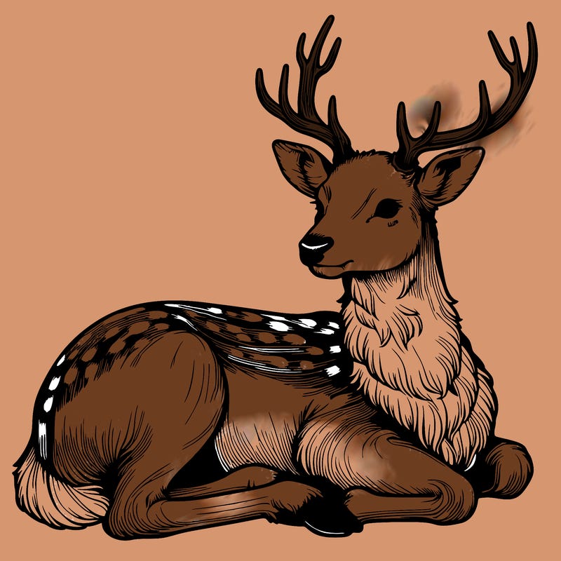 realistic deer with antlers