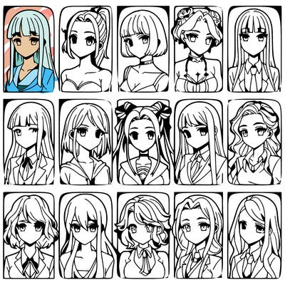 girls that look diffrent anime