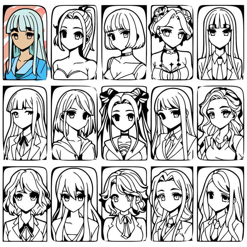 girls that look diffrent anime