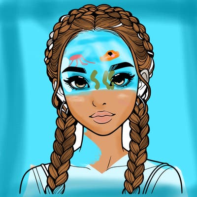 realistic girl with braids