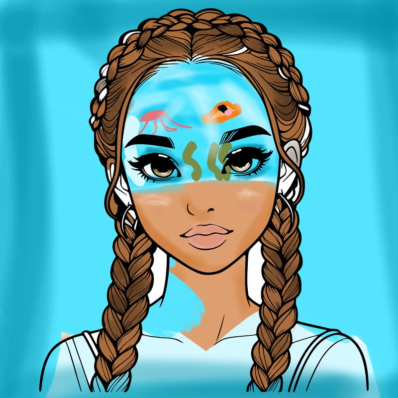 realistic girl with braids