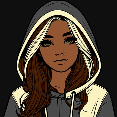 realistic girl with a hoodie