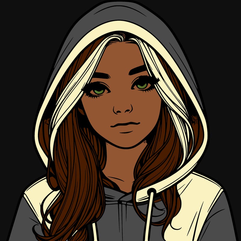 realistic girl with a hoodie