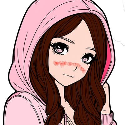 realistic adult girl with hoodie on