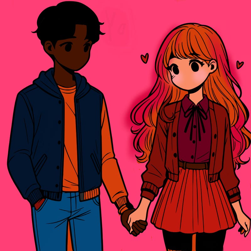 teen couple holding hands