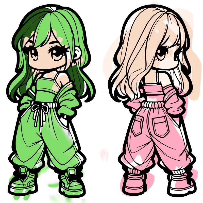 girl in crop top and baggy pants