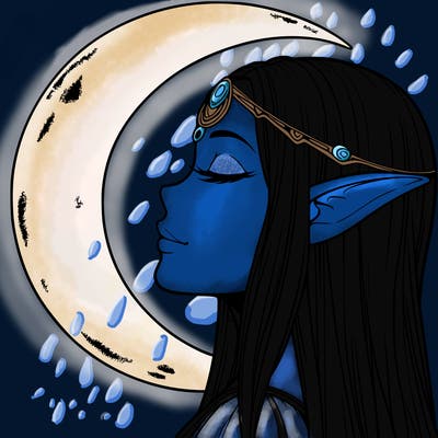 a realistic moon elf