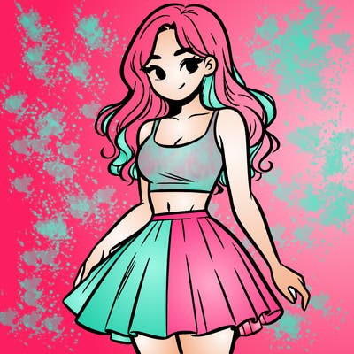 woman in a skirt and crop top