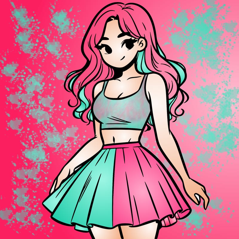 woman in a skirt and crop top