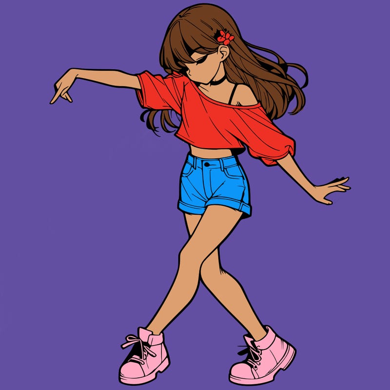 realistic girl danceing
