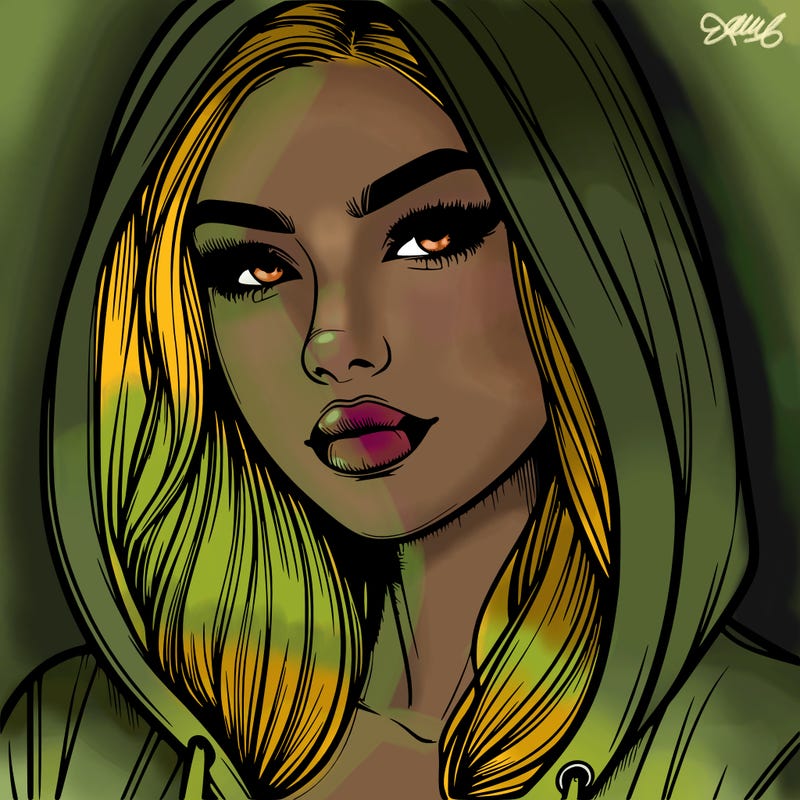 realistic beautiful woman with hoodie