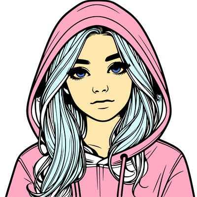 realistic girl with a hoodie