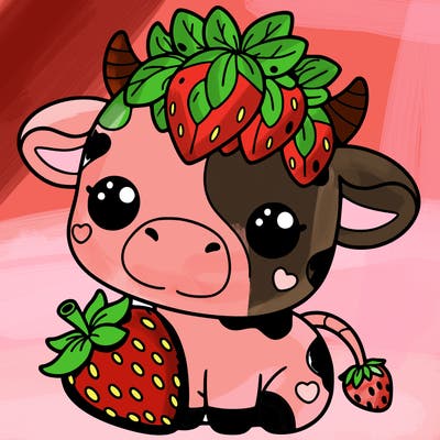 cute strawberry cow