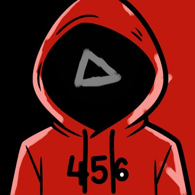 a person with non face waering a hoodie with a 456 symbol