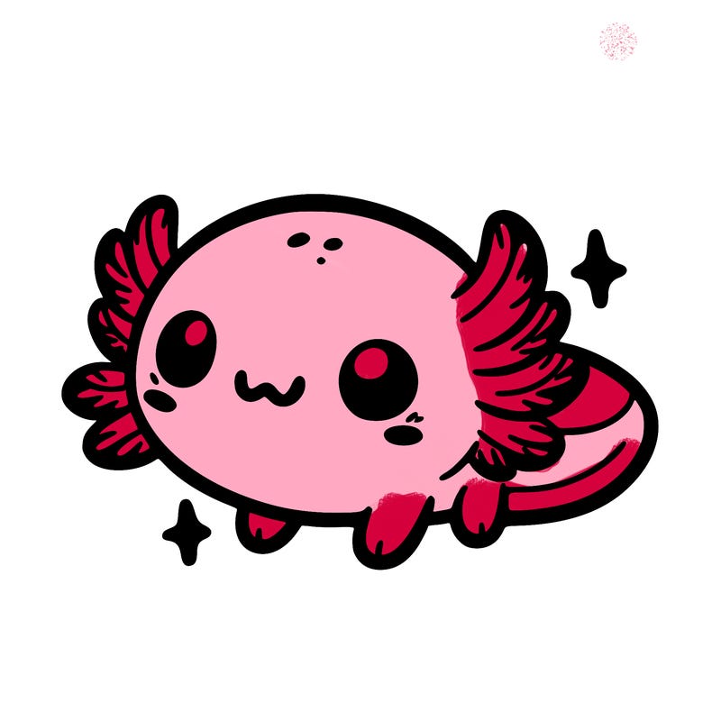 cute easy baby axolotl