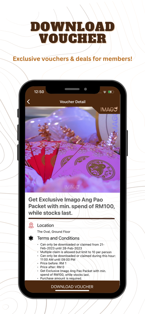 Imago Shopping Mall - Exclusive member voucher details on the Imago Shopping Mall mobile app