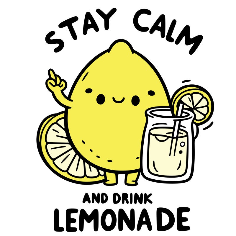 stay calm and drink lemonade
