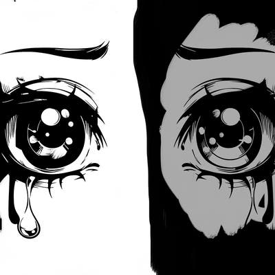 realistic eyes with tears