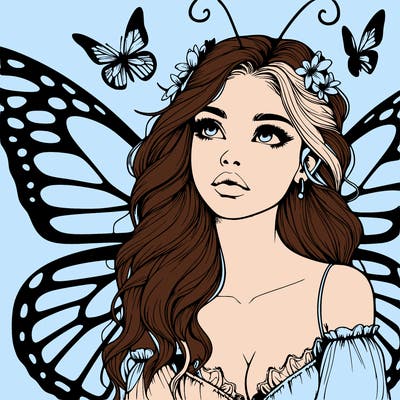 butterfly fairy realistic girl