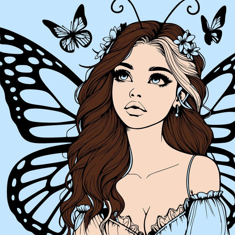 butterfly fairy realistic girl