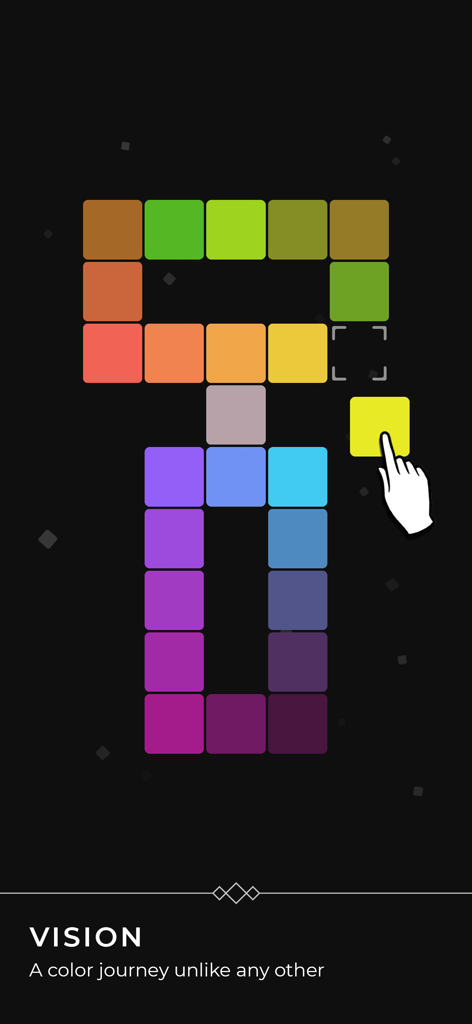 Colorma - Gameplay of Colorma app showing a user completing a colorful gradient puzzle grid.