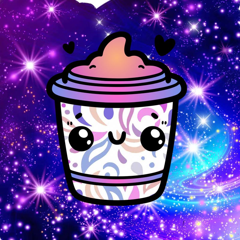 a coffee with a cute face