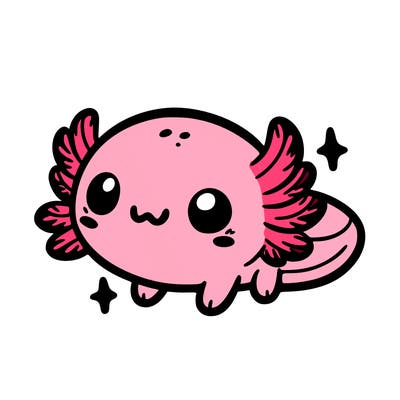 cute easy baby axolotl