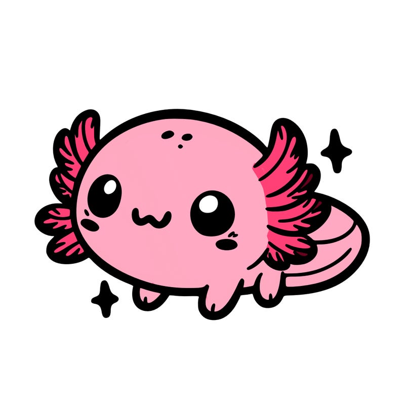 cute easy baby axolotl