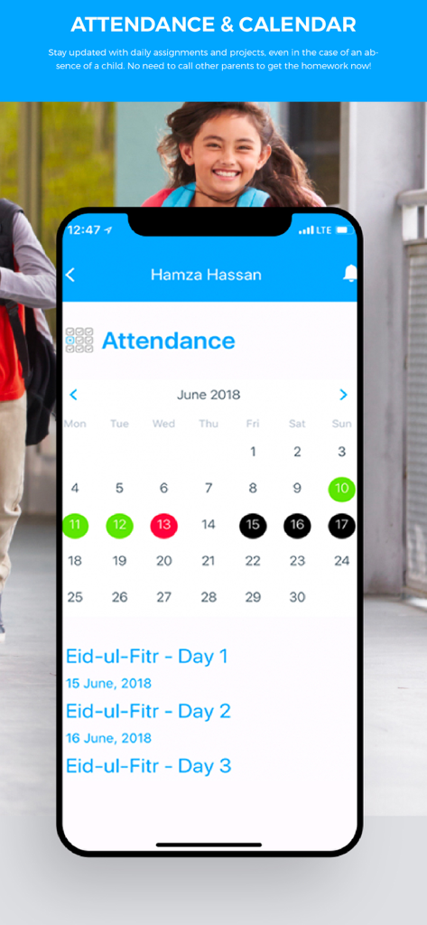 Skoolify - Skoolify app student attendance and school calendar screen